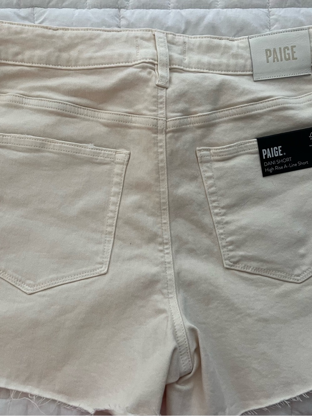 PAIGE - Dani Cream High-Rise Denim Shorts